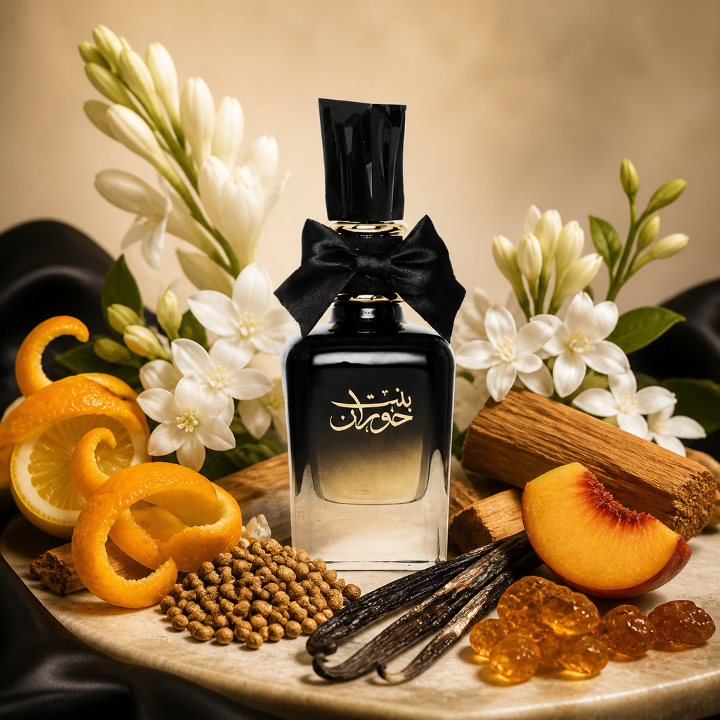 Bint Hooran entouré de ses notes florales, fruitées, vanillées et boisées