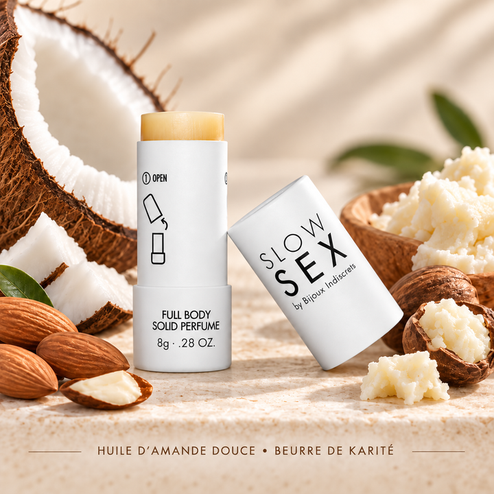 Parfum solide intime Slow Sex à la noix de coco, format stick 8 ml